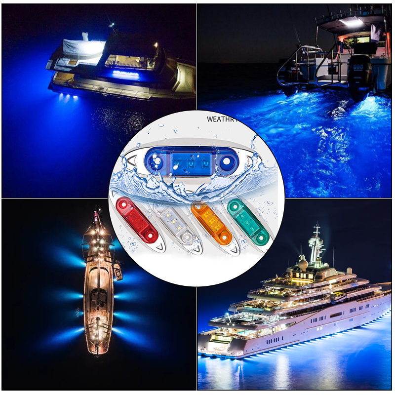 4 stks Marine Boot Verlichting 4 LED Courtesy Lights Cabine Dek Loopbrug Trap Lamp Vrachtwagen Auto Blauwe LED Lamp Auto jacht Boot Accessoires