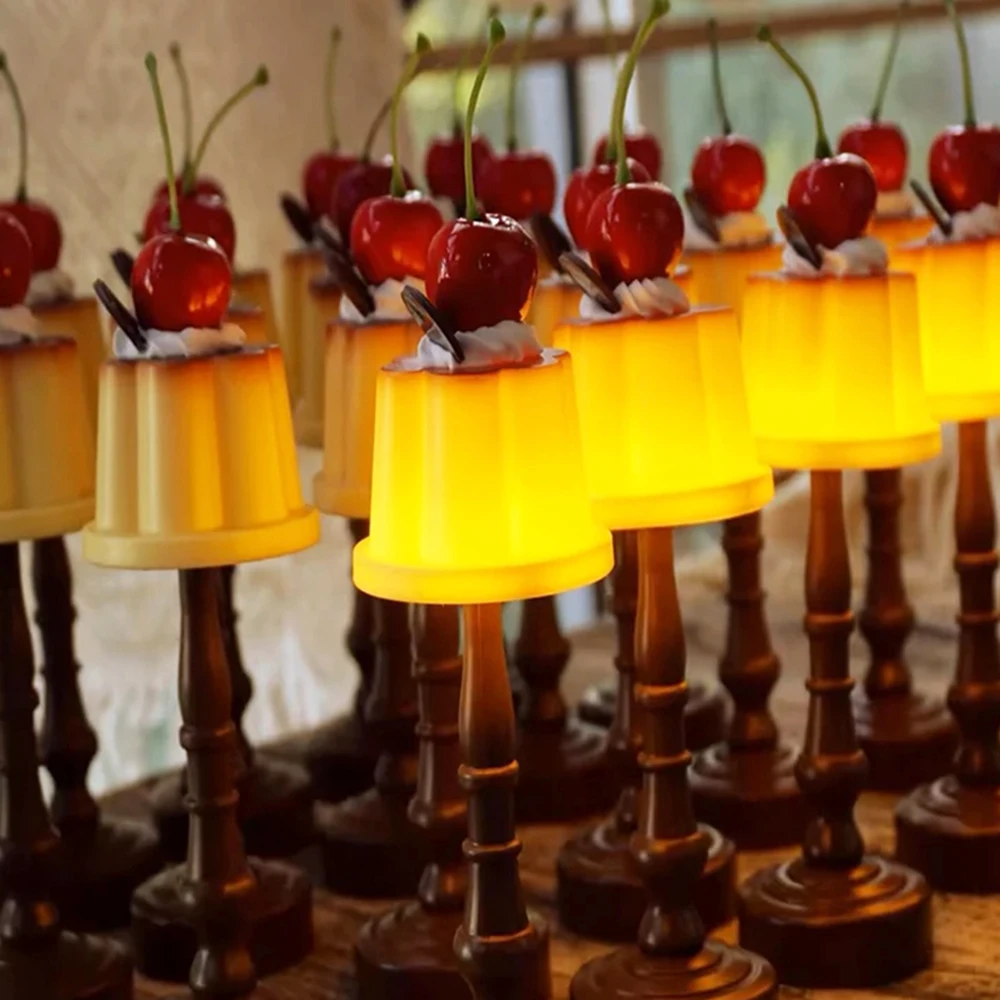 Kawaii Pudding Nachtlicht LED Schreibtischlampe Batteriebetriebene Schreibtisch Nachttisch Schlafzimmer Bar Zimmer Dekor Atmosphäre Schlaflicht Kind Geschenke