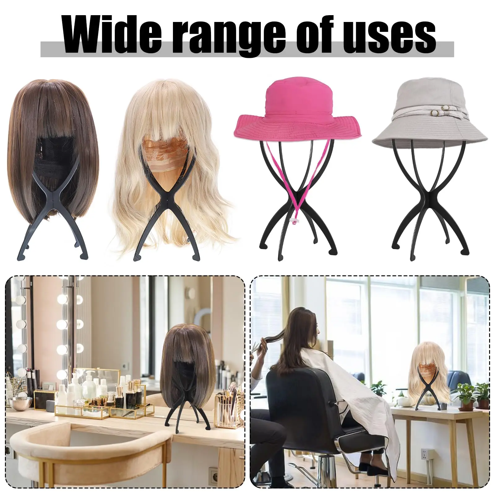 1/2/3 pezzi supporto per parrucca pieghevole supporto per cappello portatile in plastica espositore regolabile durevole barbiere modello di moda supporto per uso domestico in salone