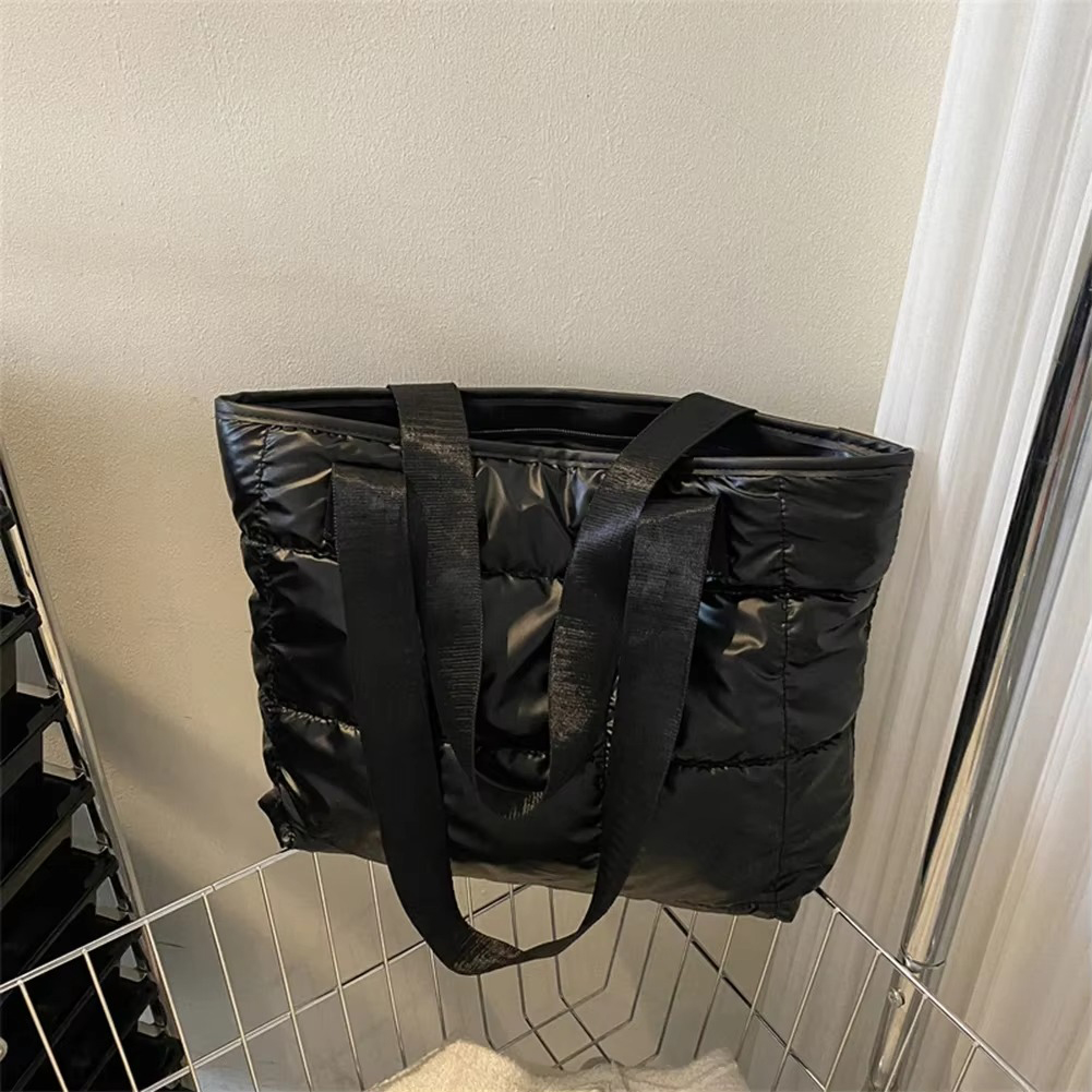 Moda senhoras tote bolsas de grande capacidade algodão acolchoado saco de compras losango portátil bolsa acolchoada sólida para viagens de lazer
