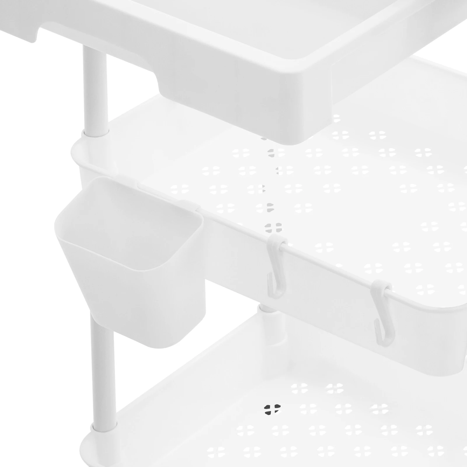 Carrello con rotelle a 3 livelli con cassetto Spaziatura del livello 5 kg per ripiano Carrello mobile con carico per libreria domestica Dormitorio 2,2 kg