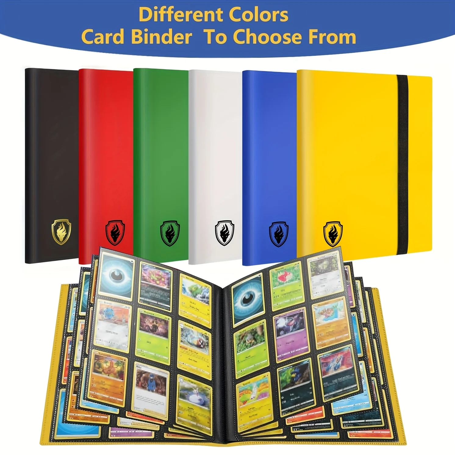 Carpeta de tarjetas comerciales de 9 bolsillos con capacidad para 360 tarjetas, elegante álbum de tarjetas de carga lateral, carpeta de colección de tarjetas resistente para TCG, MTG, Yugioh