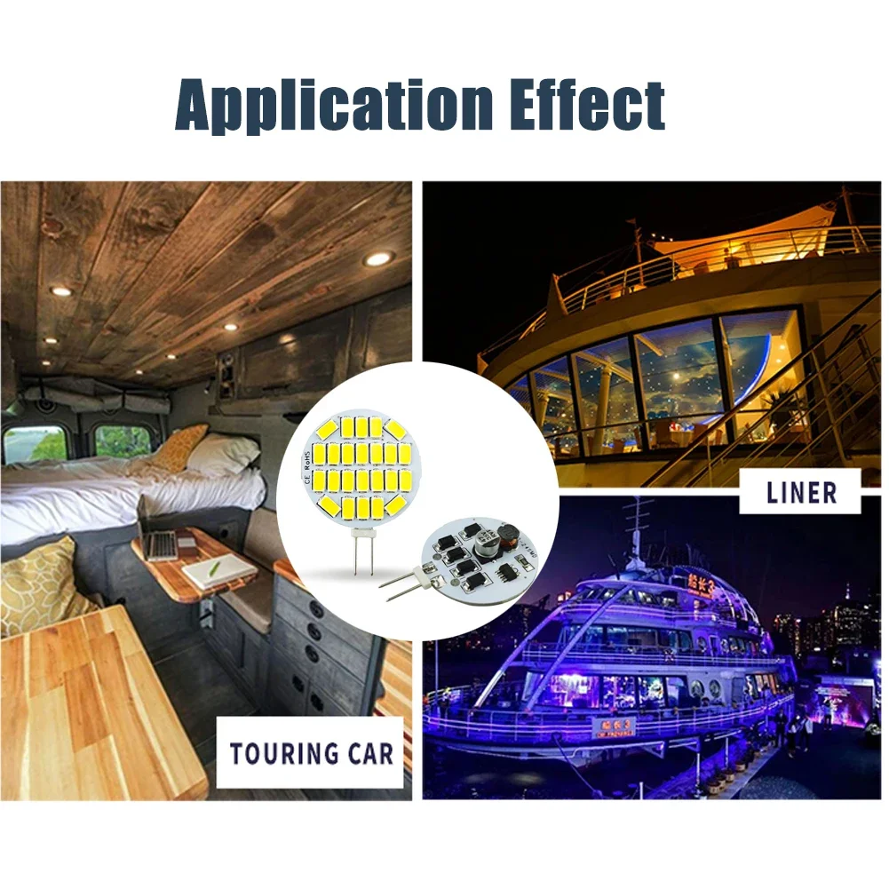 12V 24V AC G4 LED-Lampen 3W RV-Beleuchtung ersetzt 25W Halogenlampe 350LM 24LEDs 5730smd Kein Flimmern Dunstabzugshaube Bootslicht