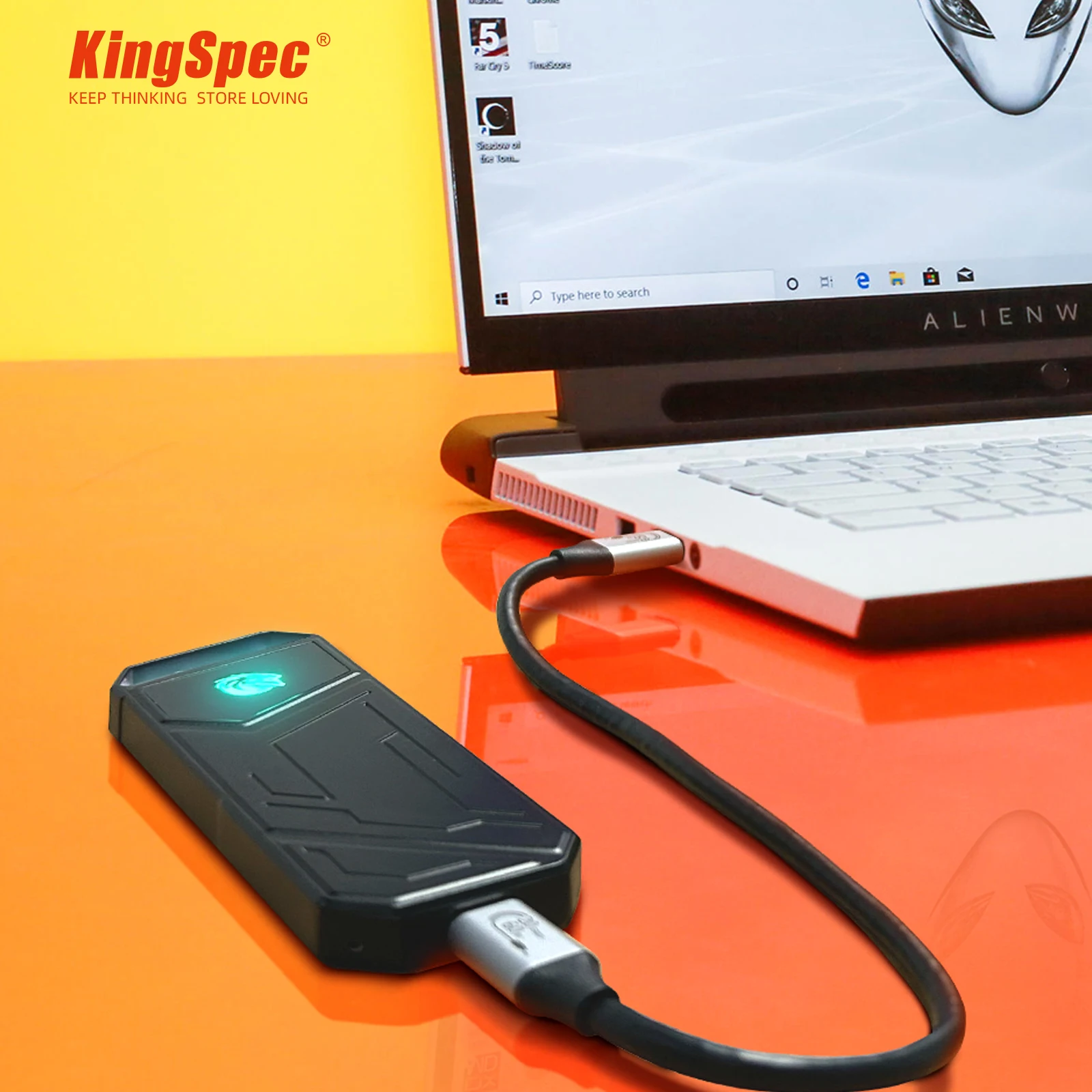 KingSpec NVMe Внешний SSD 512 ГБ 500 ГБ 1 ТБ 2 ТБ Жесткий диск 20 Гбит/с Тип C USB 3.2 RGB Портативный твердотельный диск для портативных ПК
