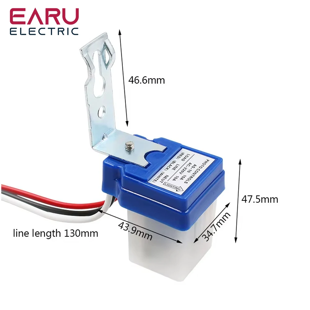 Controlador de interruptor de luz de farola de fotocélula de encendido y apagado automático AC 220V DC24V 50-60Hz 10A interruptor de Sensor de fotointerruptor de Control de fotos