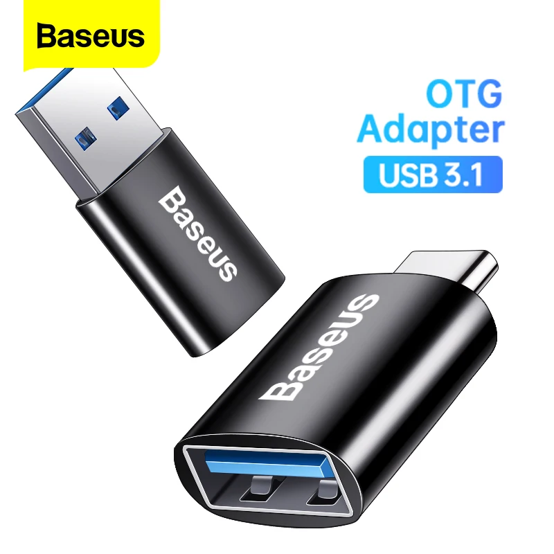 Adaptador Baseus USB 3,1 OTG tipo C a USB-A USBC tipo C convertidor hembra para Macbook Xiaomi Huawei Samsung adaptador de datos OTG de 10Gbps