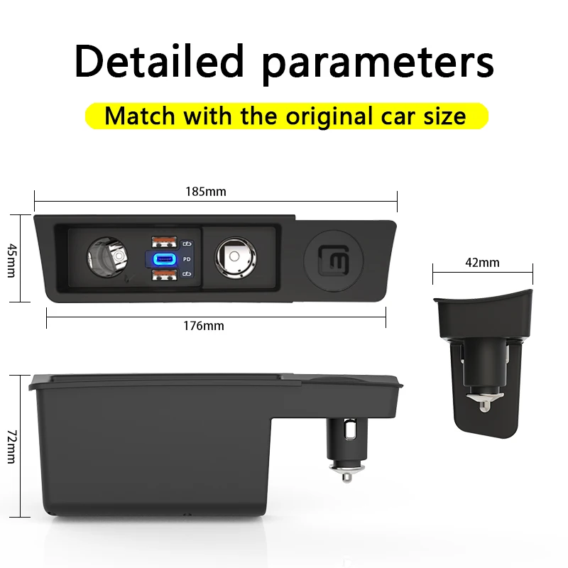 LOYEUANR-cargador de coche para VW passat B6 B7 CC R36, encendedor de cigarrillos, adaptador de corriente tipo C de carga rápida USB