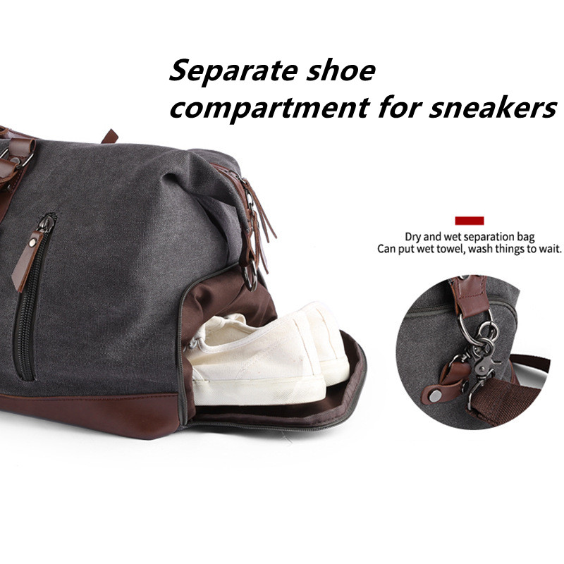 Retro Leinwand Handtasche Reisetasche Herren Modetrend große Kapazität Kurzstrecken Reisegepäck tasche Schulter rucksack männlich