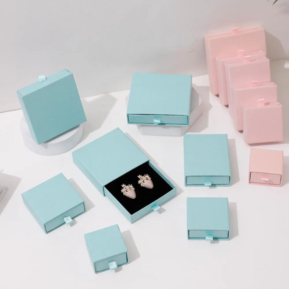 5 stücke Schmuck Schublade Organizer Box Ring Ohrring Armband Halskette Anhänger Tragbare Lagerung Papier Fall Schmuck Verpackung Display