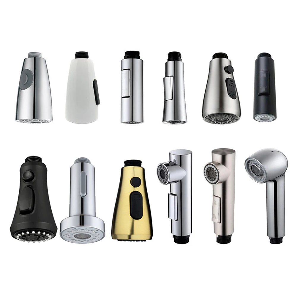 ก๊อกน้ําห้องครัวหัวเปลี่ยนชิ้นส่วน ABS ทองสีดํา Nickle Chrome Tap Pull-out Shower Sprayer หัวฉีดก๊อกน้ํา Spouts อุปกรณ์เสริม