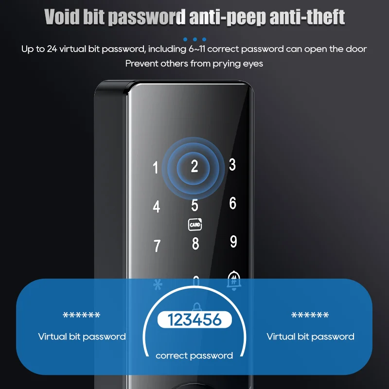 Tuya Wifi Digital Electronic Smart Door Lock With Fingerprint Smart Card Password Key Unlock Advanced Security and Convenience