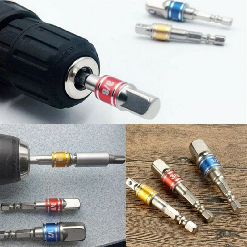 Adaptador de extensión de controlador de impacto, convertidor extendido, taladro eléctrico hexagonal a tuerca de alta velocidad, llave cuadrada masculina, herramienta eléctrica