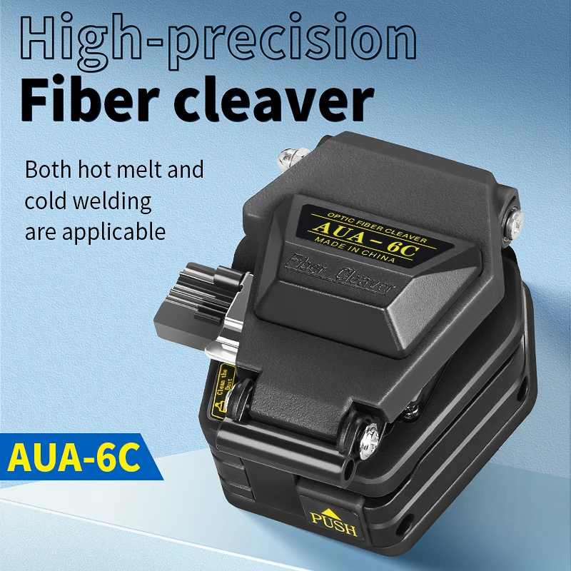 Cuchilla de fibra de alta precisión de AUA-6C negra, herramientas de corte de Cable de fibra óptica con conexión en frío y fusión en caliente FTTH, 16 hojas faciales