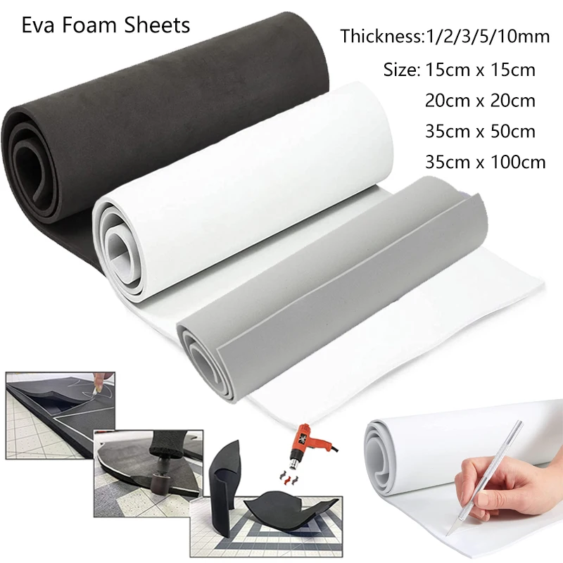 Hojas de espuma Eva de 1/2/3/5/10mm de espesor, absorbente de sonido, hojas de espuma Eva artesanales, Material de fabricación hecho a mano, 1 Uds.