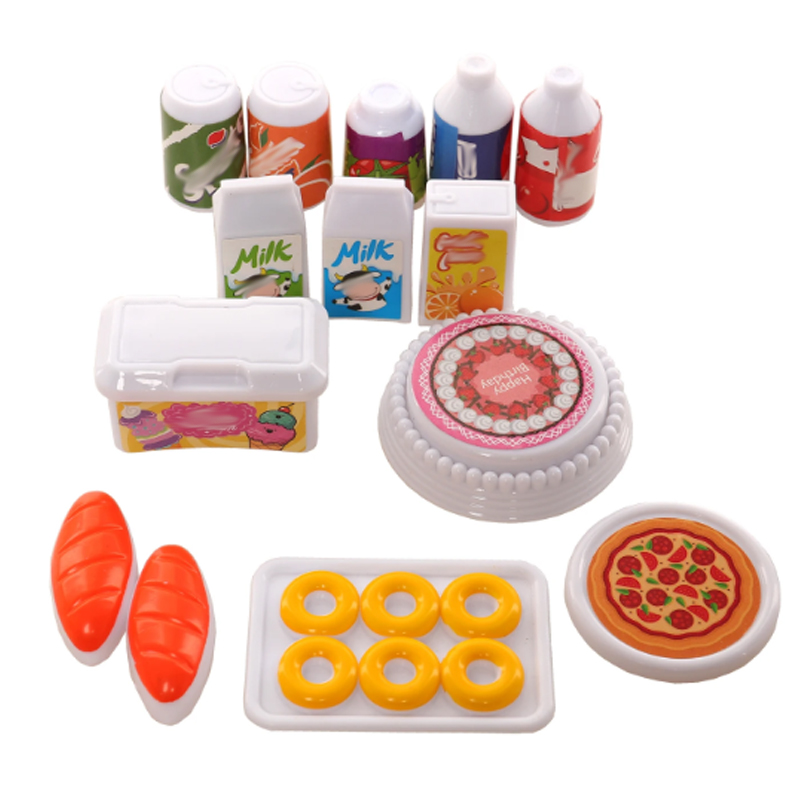 Casa de bonecas mini cozinha comida para boneca 43 pçs conjunto jantar garfo faca prato pizza sopa talheres bonito crianças brinquedos boneca acessórios