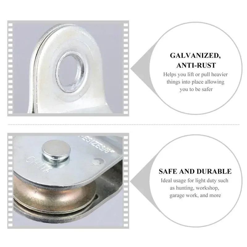 2 Chiếc Đĩa Đơn Ròng Rọc Thép Treo Dây Kéo Bánh Xe Nâng Dây Cáp Ròng Rọc Cho Máy Công Nghiệp Cần Cẩu