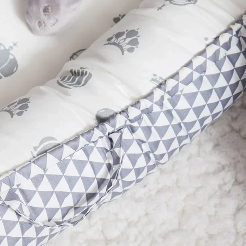 ポータブルコットンクレードル85x 50cm,枕付き巣,幼児用トラベルベッド,新生児用バンパー