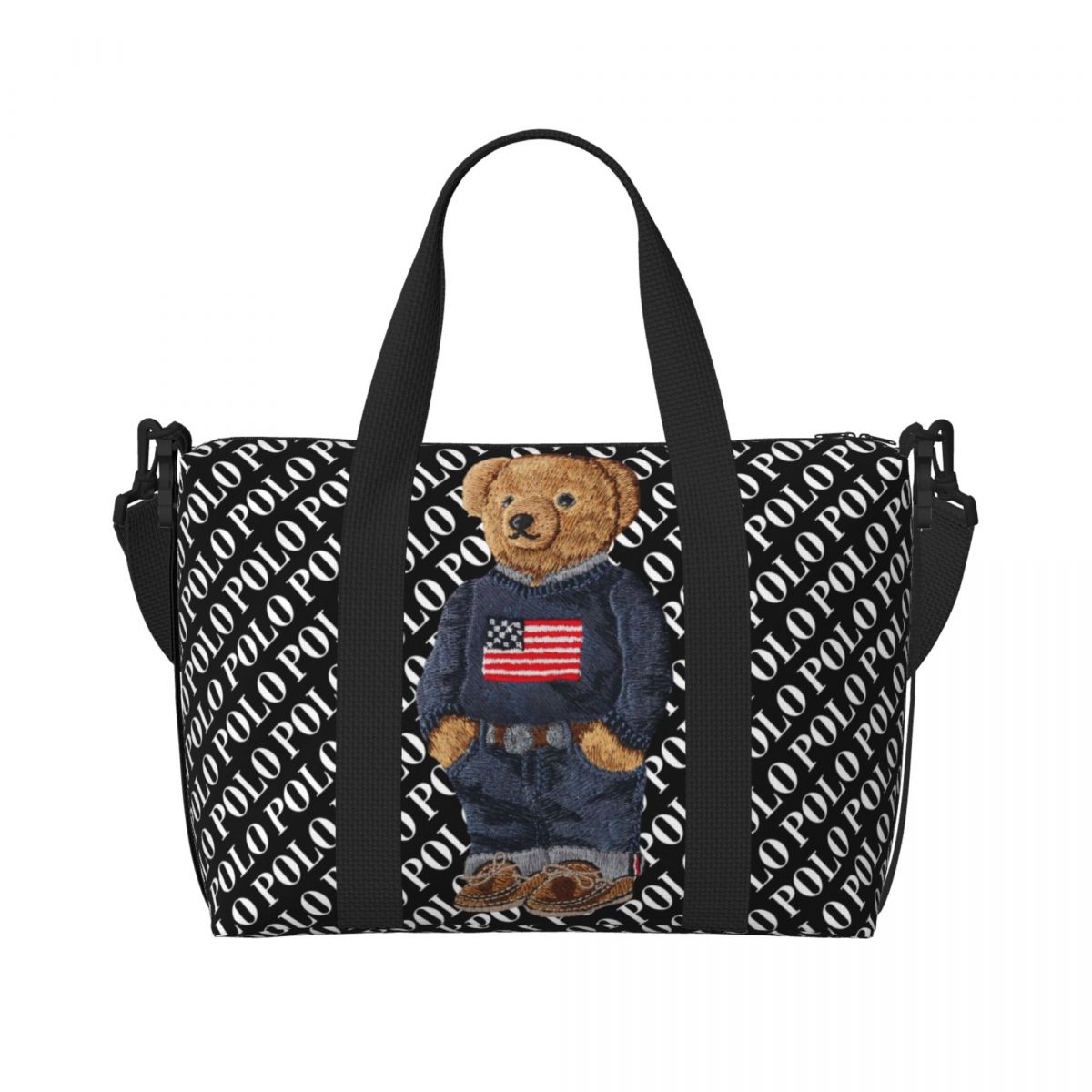 Bolso grande de lujo personalizado del viaje de la playa del gimnasio del hombro del comprador de las mujeres del bolso de asas del oso