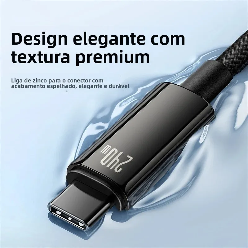 Baseus 240W USB C Cabo para iPhone 17 16 15 Plus Pro Max Supercharge para Macbook Carregador Rápido Tipo C Cabo para xiaomi Samsung