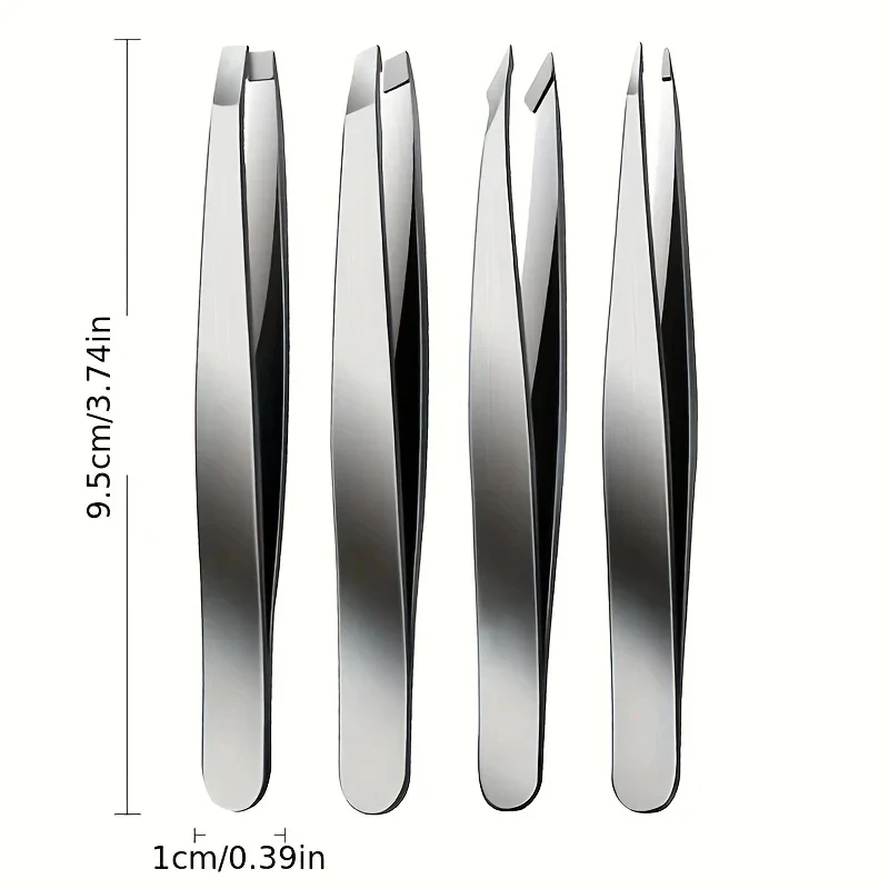 4pcs Set Professional Tweezers Set Perfect For Eyebrow Hair Removal Splinter Very Effortless and Relaxed to Remove for women