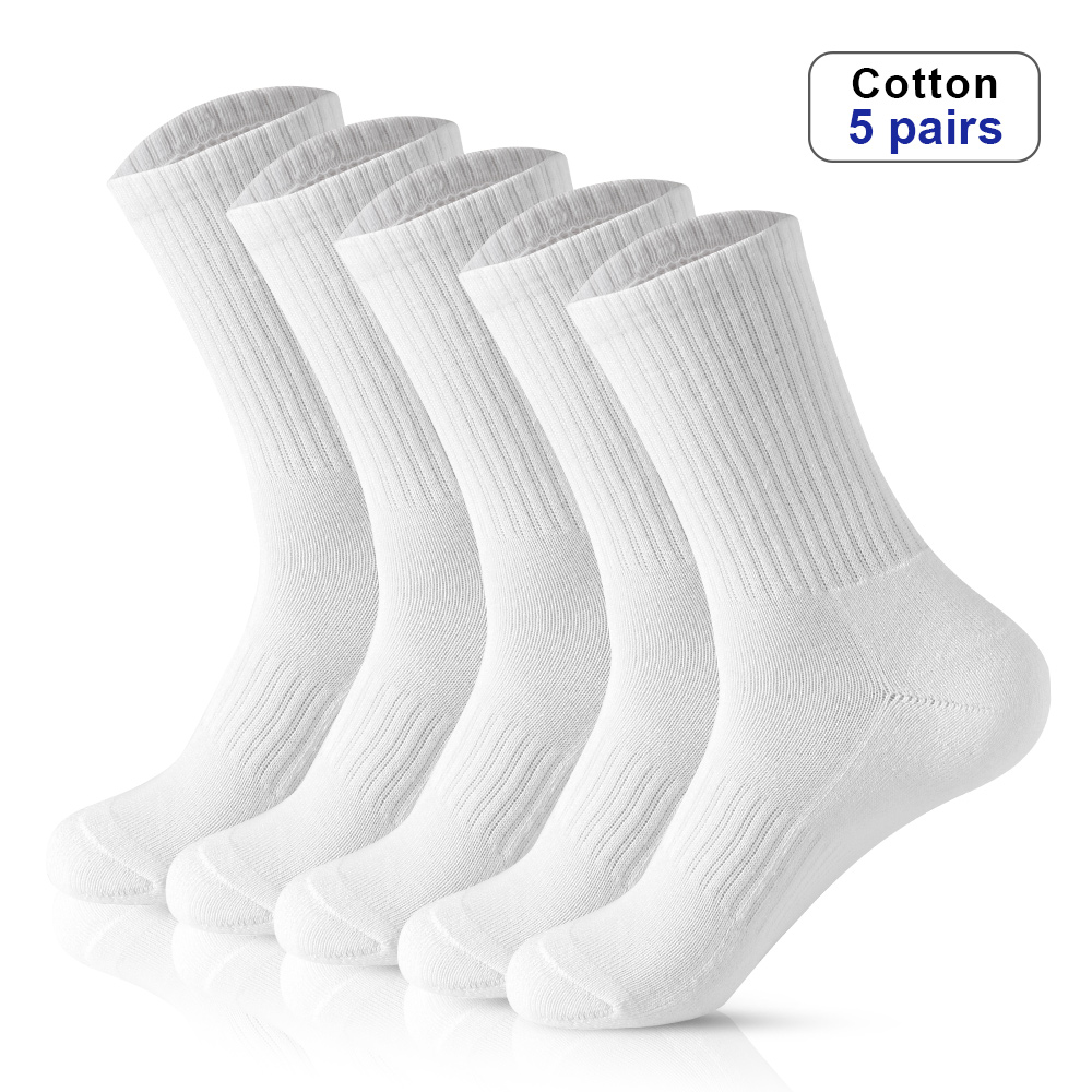 Calzini da uomo in cotone traspirante Calzini lunghi da lavoro Harajuku Solid Gentleman Sox Sokken Sport all'aria aperta 5 paia/lotto Calzini
