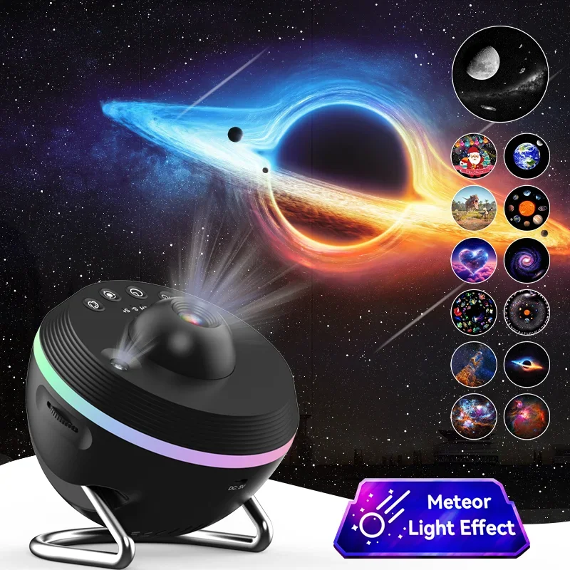 Proyector de estrellas Galaxy con meteorito, lámpara de luz nocturna Ultra clara, Bola Espacial giratoria, planetario, luces para niños G, 12 en 1