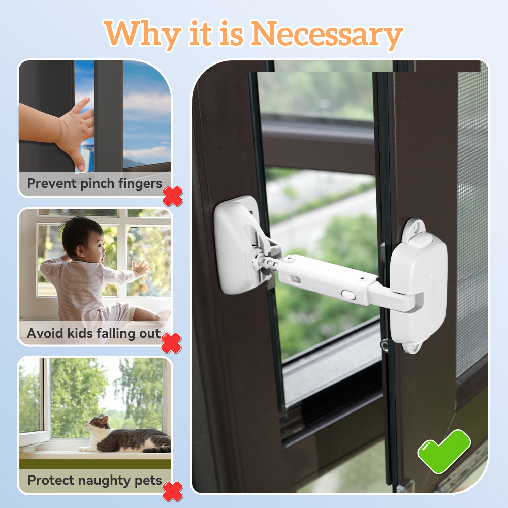 EUDEMON 1PC เด็กป้องกัน Window Restrictor ปรับล็อคเด็กความปลอดภัย Stopper Falling Prevention ล็อค Limiter