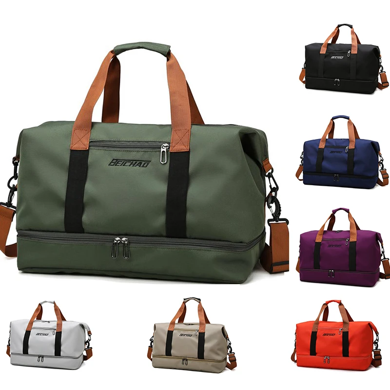 Bwbw moda masculina feminina grande capacidade saco de viagem grande capacidade saco de esportes à prova dwaterproof água saco do mensageiro molhado e seco