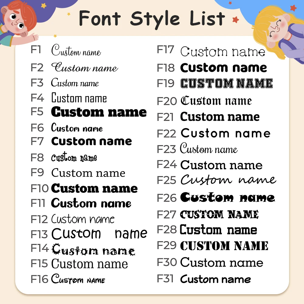 Cartoon Dinosaur Custom Children'S Name Stamp Diy Lettering Unicorn Personalized Custom Waterproof Clothing Mark Photosensitive
