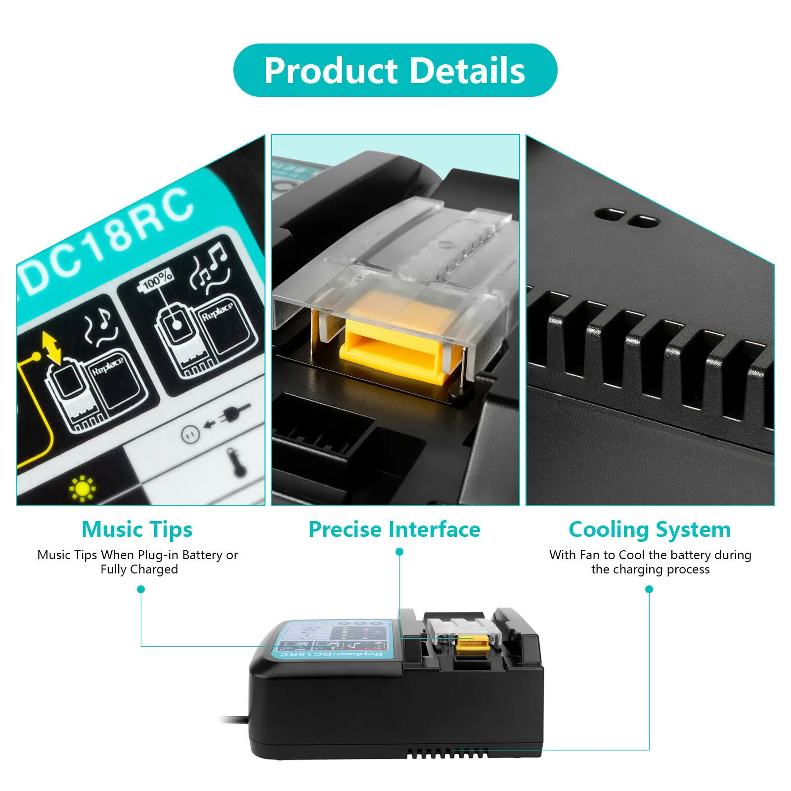 DC18RC Voor Makita 18V Boor Acculader 3A Li-Ion Oplader voor Makita 14.4V 18V LXT BL1815 BL1860 BL1430 BL1450