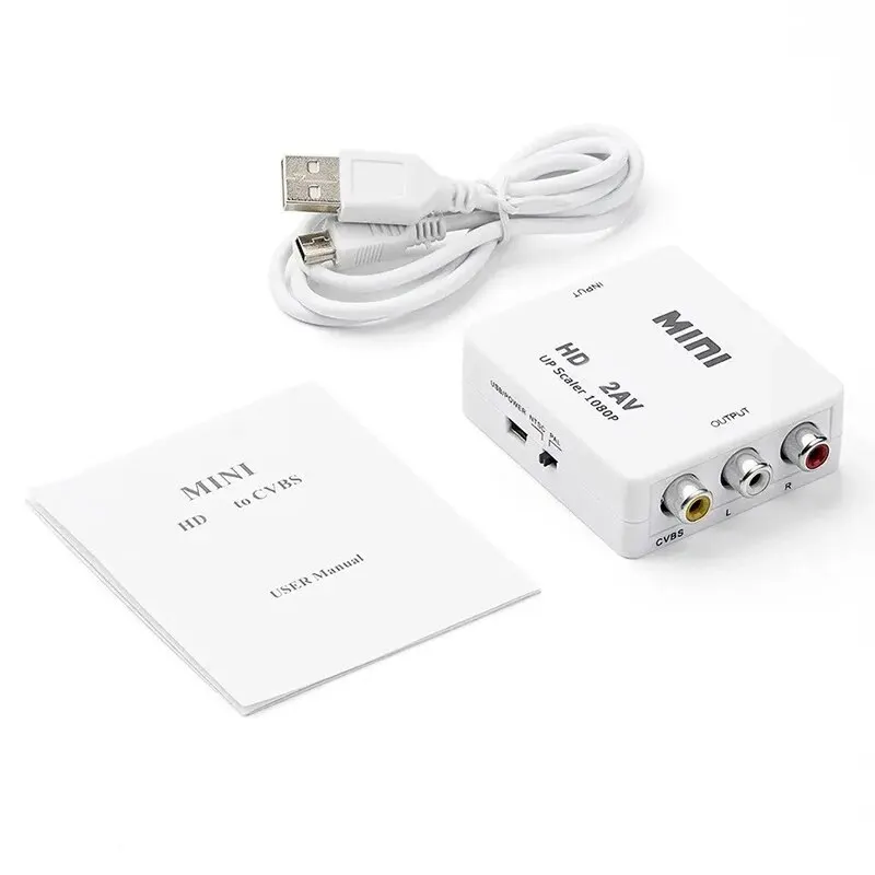 HDMI-compatible To AV RCA Adapter Converter MINI Box RCA AV CVSB LR Video Composite AV Scaler Converter For PC HDTV Projector