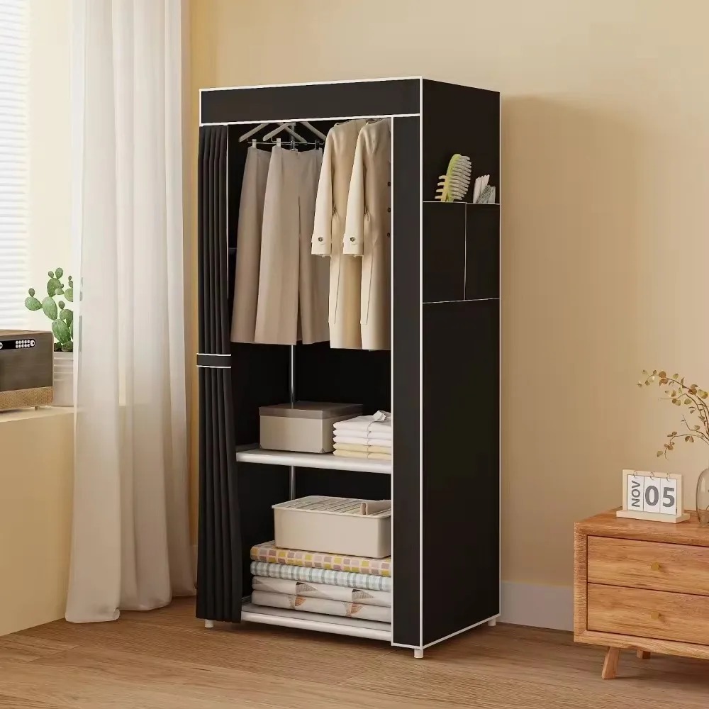 Armario a prueba de polvo, armario Simple montado en el suelo, ropa para el hogar multicapa, gabinete de almacenamiento multifuncional resistente y duradero
