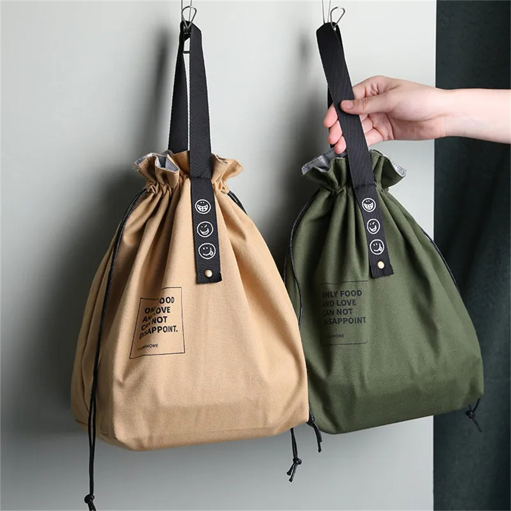 Bolsa de almuerzo de lona, bolso portátil para pícnic al aire libre, contenedor para cena, escuela, almacenamiento de alimentos frescos, utilizado para picnics y viajes