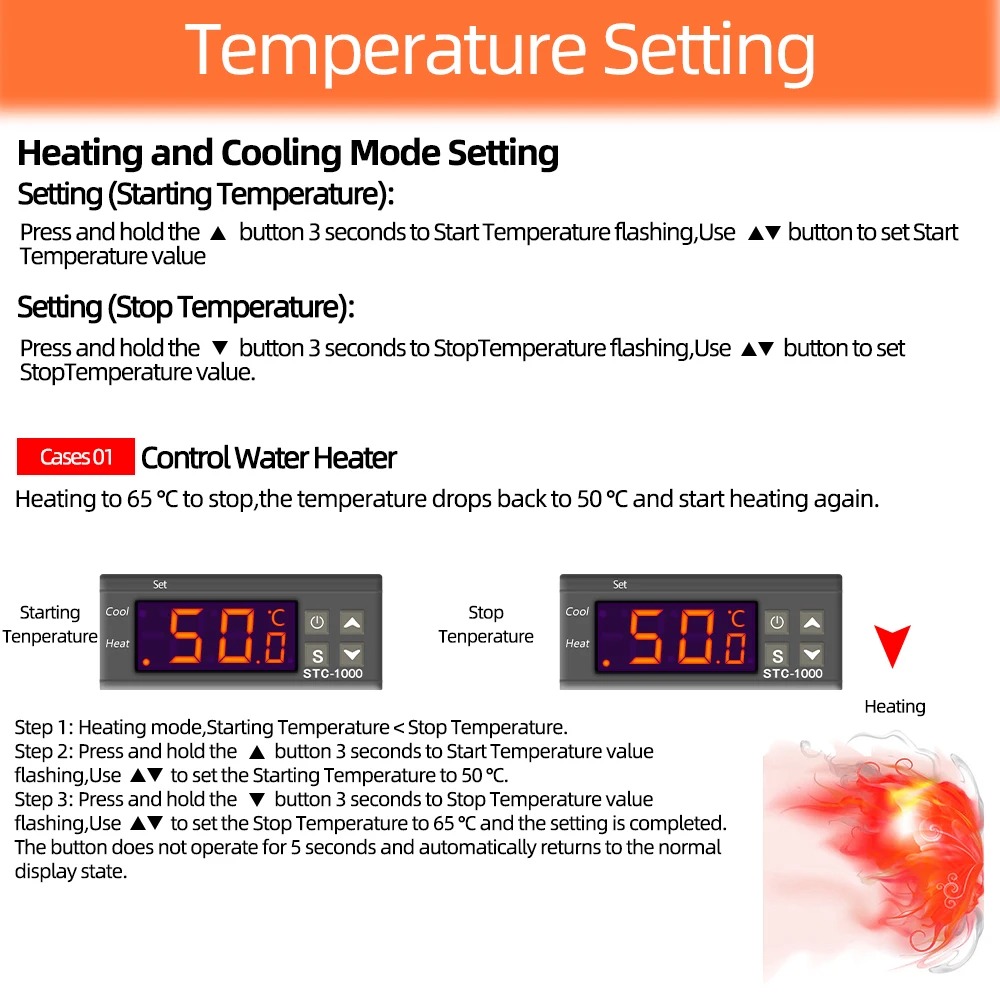 STC-1000 Temperaturregler Thermostat Temperaturregler Inkubator Relais Brauen Inkubator Heizung Kühler 12V 24V 220V