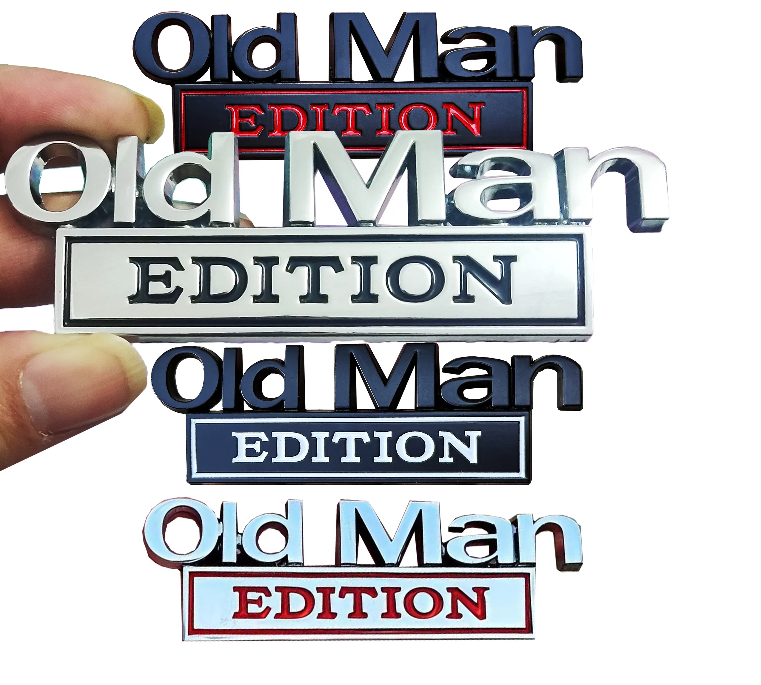 Alter Mann Edition Metall Auto Aufkleber Abzeichen für Kofferraum Tür Dekoration Abzeichen alter Mann Logos Auto Aufkleber Motorrad Dekoration