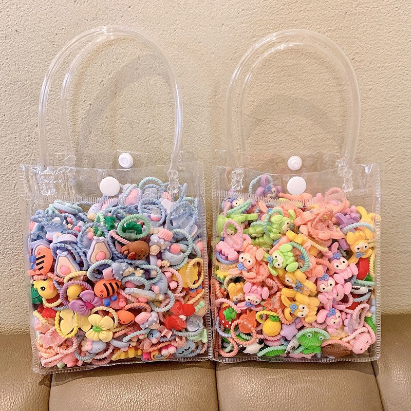 20/ 10Pcs Cute Children's Cartoon Fruit Girl Hair Circles Cartoon Animal Rubber Band Hair Accessories Baby No Harm Hair Rope