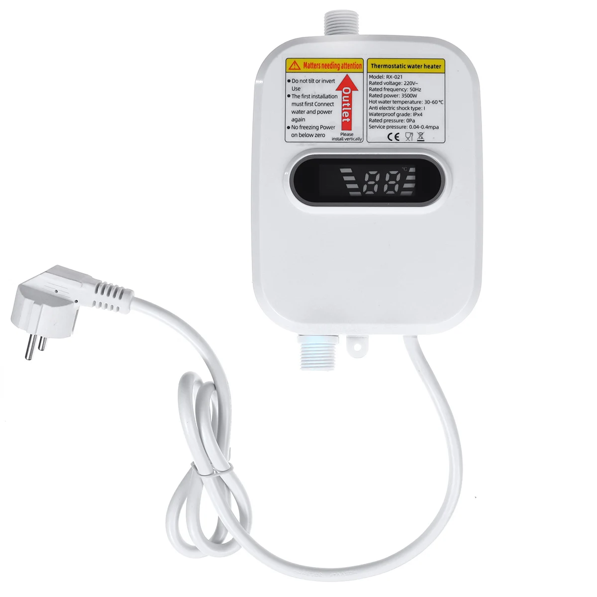 LCD Digital eléctrico sin tanque 3500W Mini calentador de agua caliente instantáneo grifo de cocina calefacción temperatura constante automática