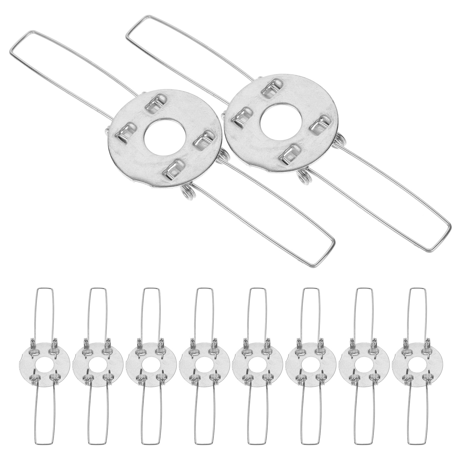10 Pcs Lamp Holder Spring Clip Shape Buckles Bracket Adapter Lampshade Clamps Galvanized Iron DIY for