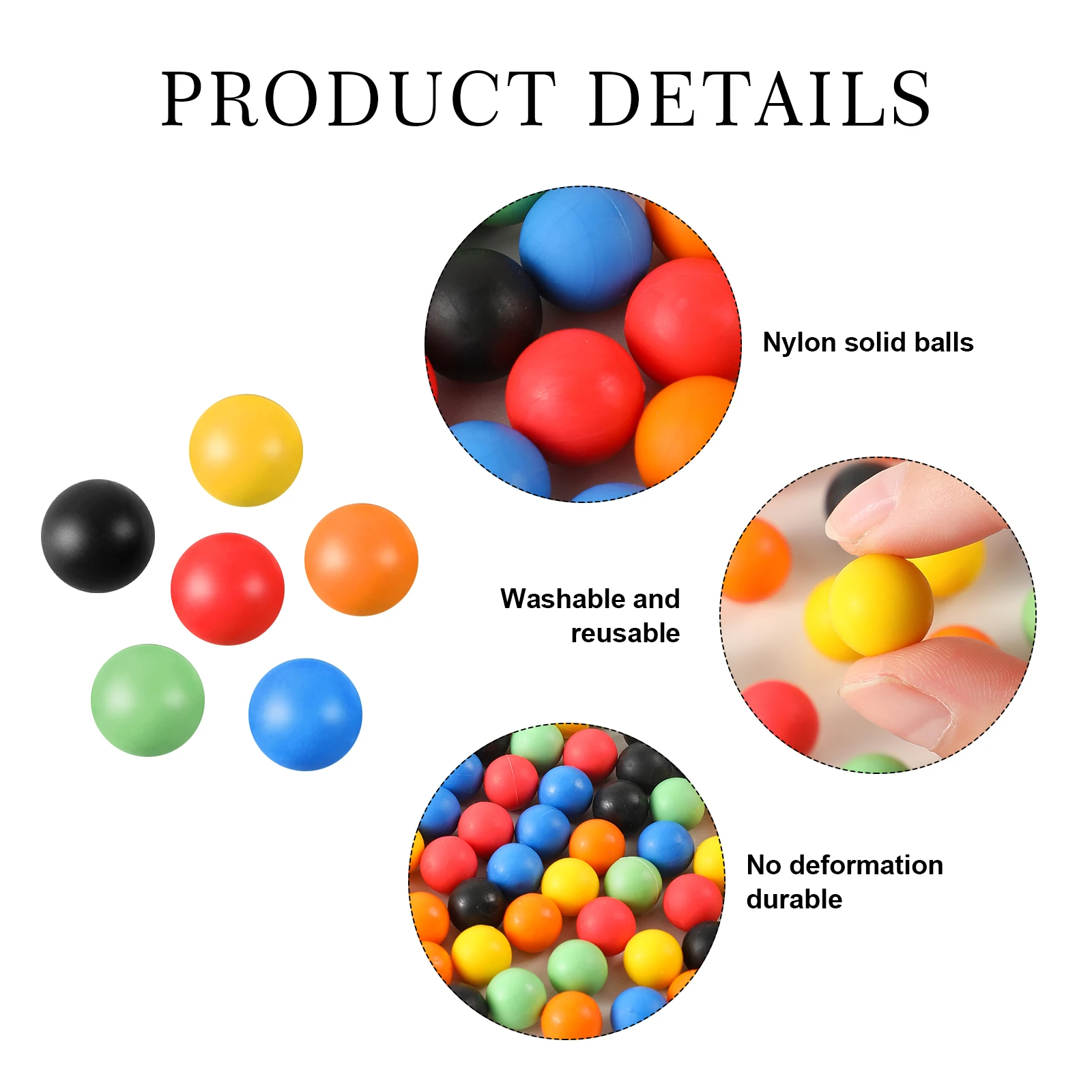25 Rounds Solid Nylon. 68Cal Paintballs 0.68 Caliber Balls Ammo Reusable 17mm Caliber Hard Plastic Projects for Self Defense