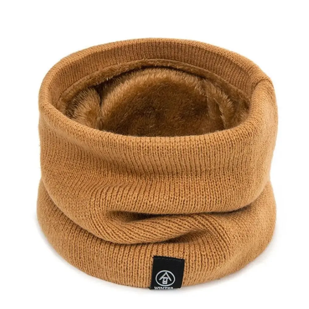 Bufanda con anillo de invierno cálida de felpa de Cachemira Lisa Unisex, máscara facial completa tejida para hombres y mujeres, bufandas para el cuello, Bufanda, silenciador grueso, nuevo