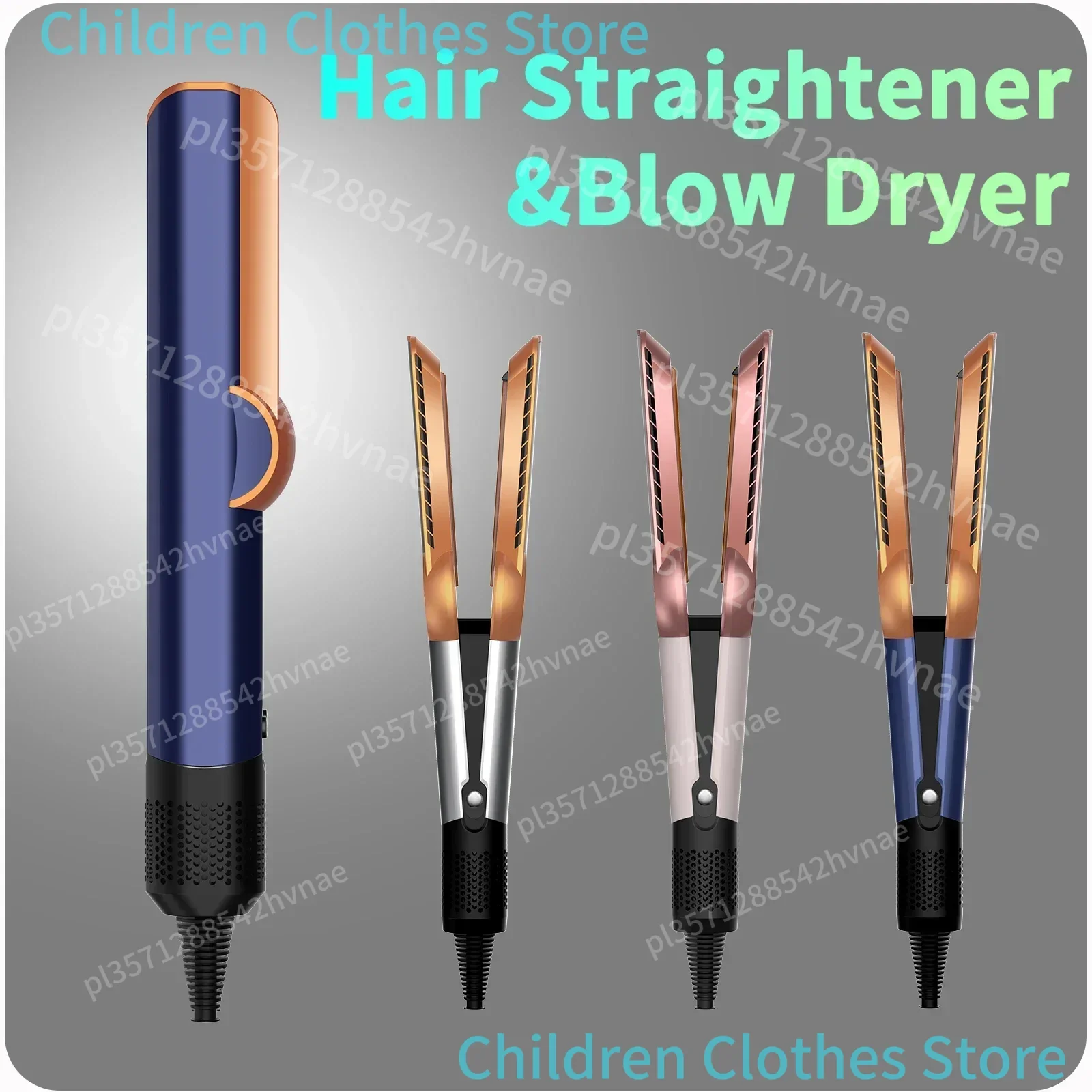 Plancha de pelo profesional 2 en 1 y secador de pelo, plancha plana para calentar el cabello, herramienta de peinado de larga duración con plancha de iones negativos