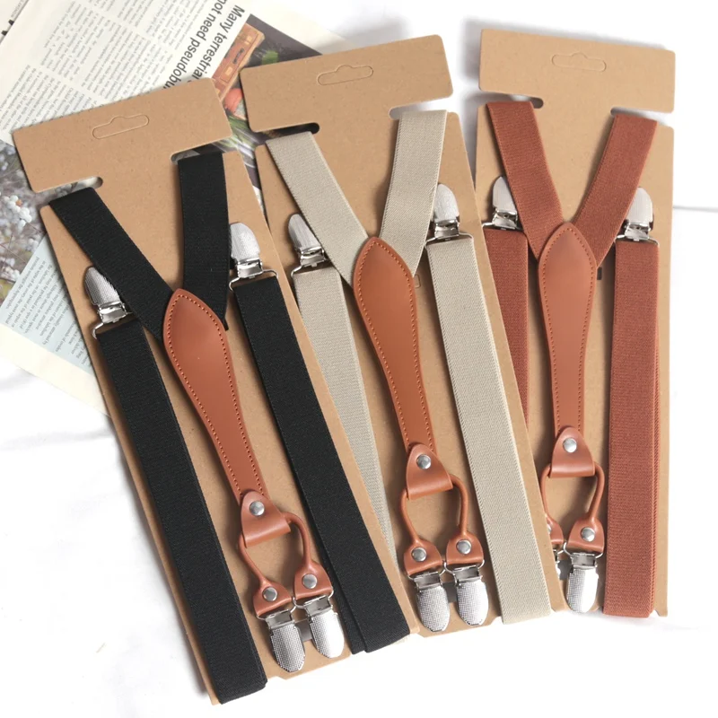Tirantes Vintage de alta calidad para hombres y mujeres, extremo de botón para adultos, espalda Y, tirantes elásticos ajustables para pantalones, cinturón, fiesta de boda