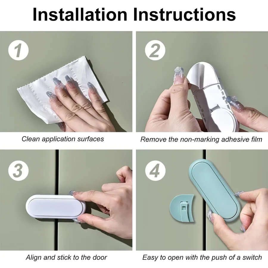 1 個チャイルド安全ロックベビー保護抗ピンチハンドキャビネットドアロック多機能パンチフリー引き出し冷蔵庫ロック