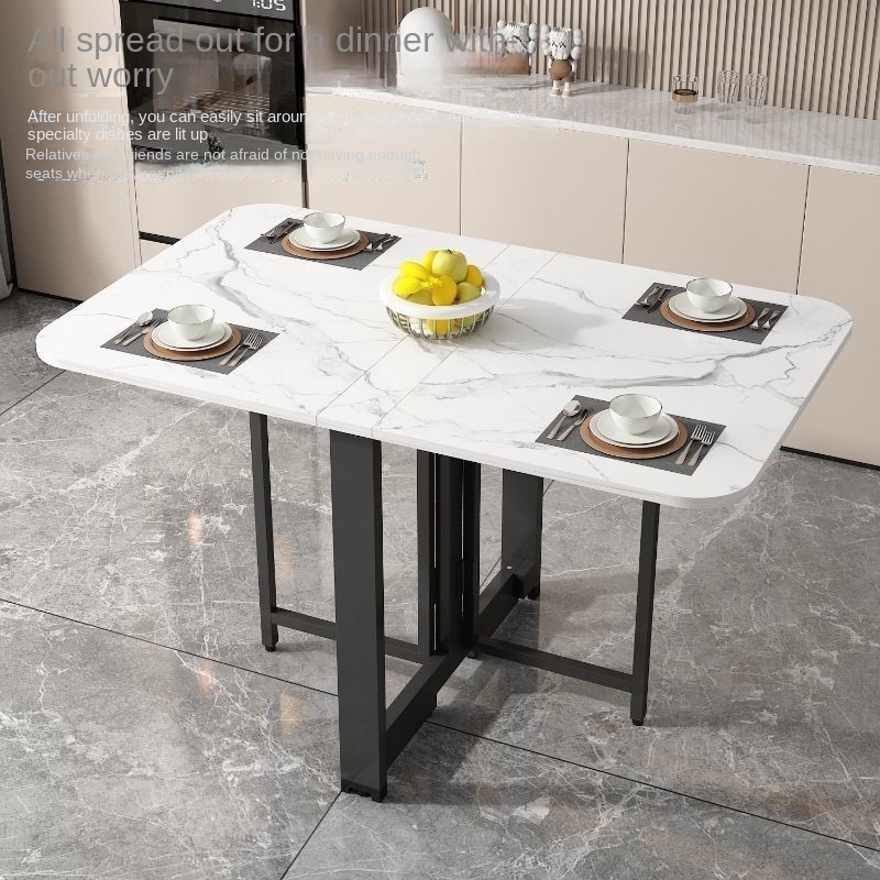 Mesa de comedor plegable para el hogar, mesa movible de almacenamiento conveniente multifuncional, casa de alquiler, apartamento de tamaño pequeño