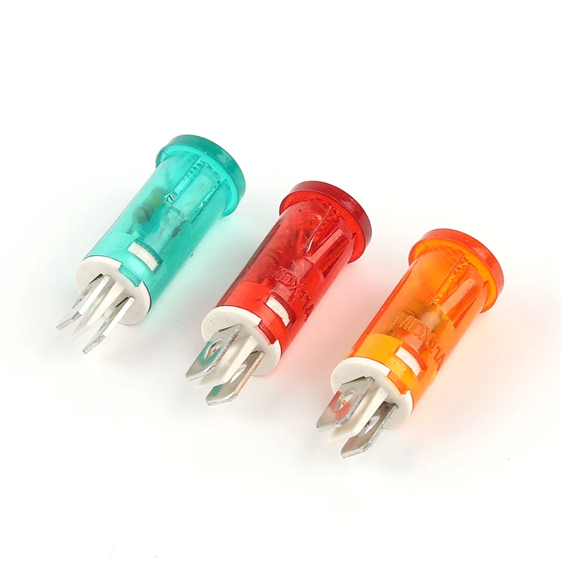 10 Cái/lốc MDX-11A Loại Thẻ Chỉ Báo Light12/24/220/380V Nhựa Đèn Báo Tủ Đông Chỉ Báo Nguồn Điện đỏ Xanh Ánh Sáng Vàng