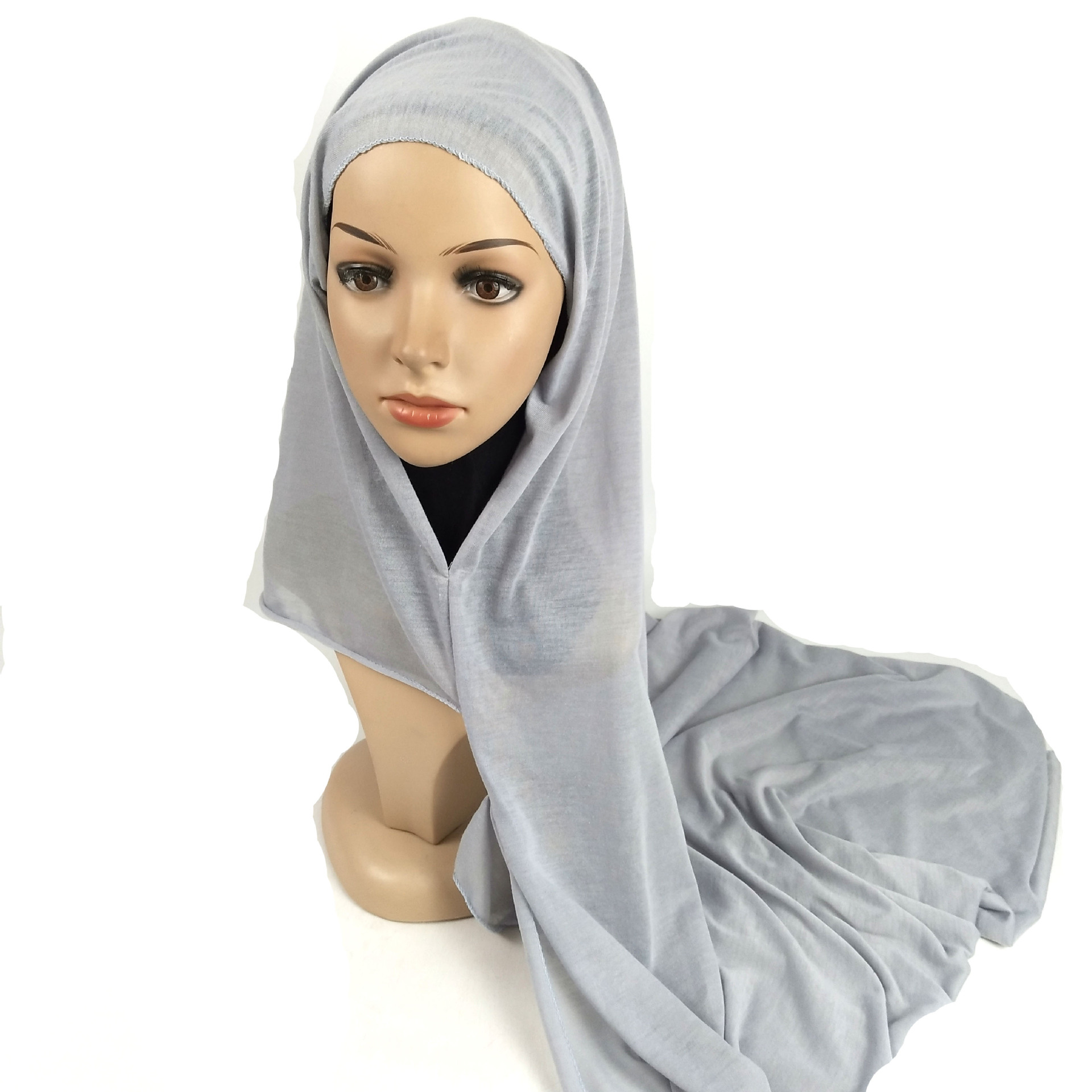 Quente duplo laço camisa hijabs instantâneo hijab cachecol feminino muçulmano lenço de algodão xales bandana islâmica turbantes para mulher turbante