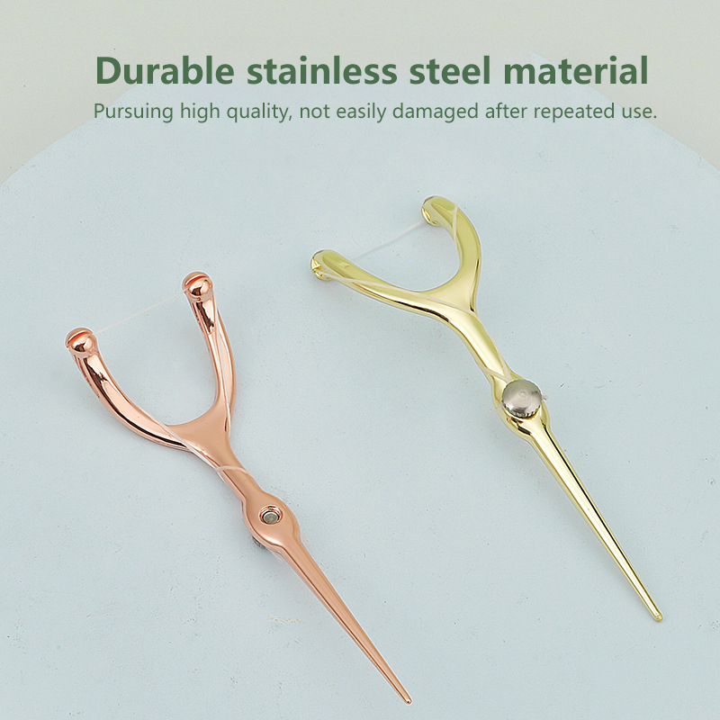 Stainless Steel Toothpick Dental Floss Reusable For Y Shape Flossing Holder Set Portable ECO-friendly Teeth Cleaning Tools