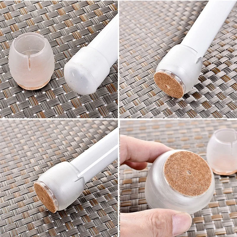 4 Kích Thước 16 Chiếc Silicone Trong Suốt Ghế Chân Bàn Ghế Chân Mũ Chân Miếng Lót Đồ Bàn Có Tầng Bảo Vệ Lướt Nhẹ Chân mũ Lưỡi Trai