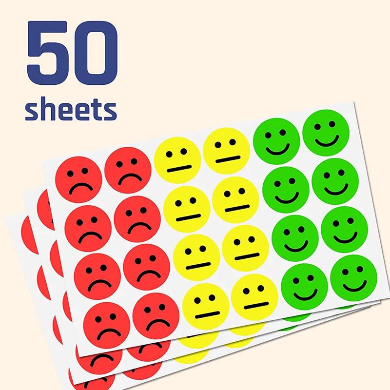1 "Happy Sad Smiling Face พฤติกรรมสติกเกอร์ 120-1200pcs ป้ายครูห้องเรียนโรงเรียนเด็กนักเรียนสติกเกอร์รางวัลของเล่นของขวัญ