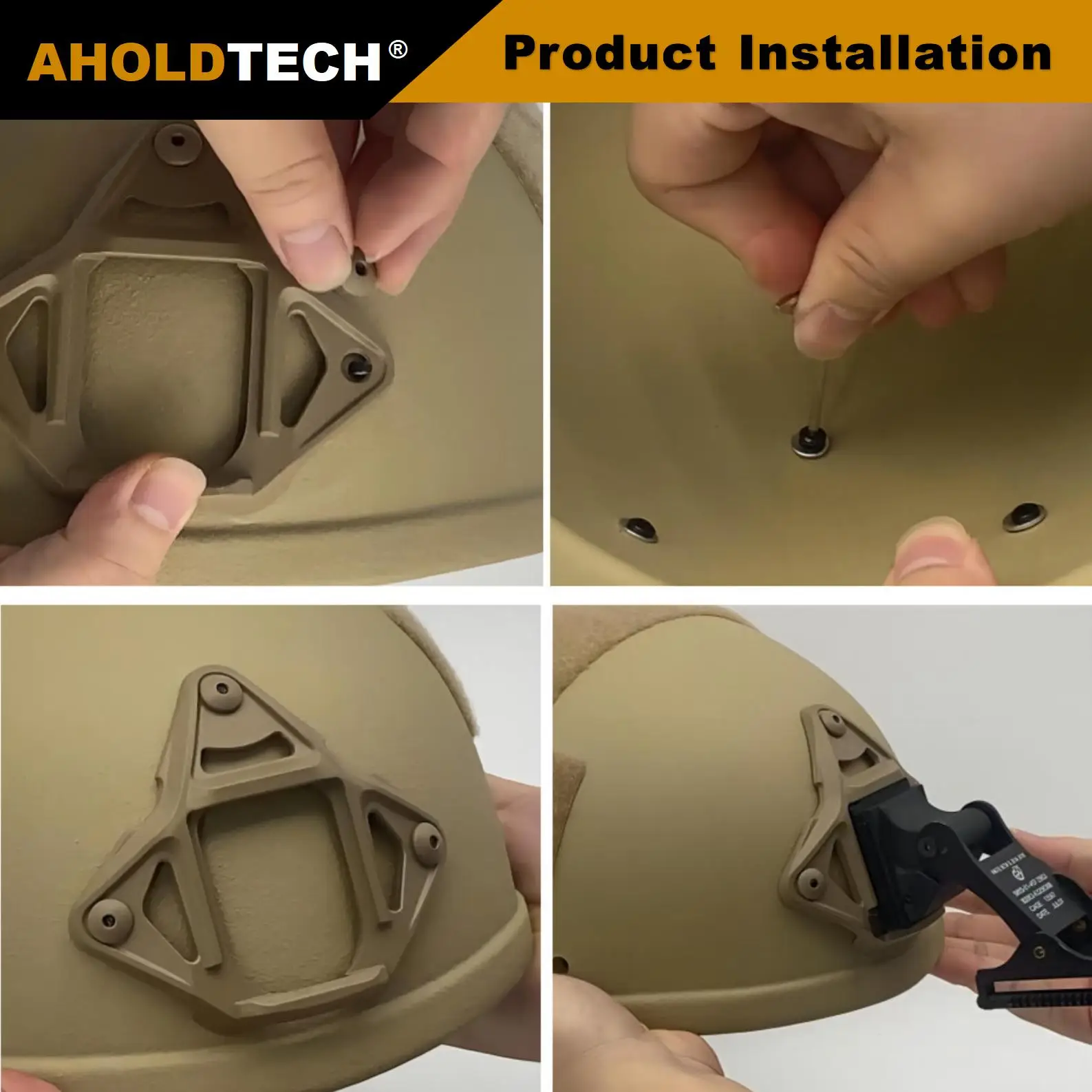 Aholdtech หมวกกันน็อคยุทธวิธี, L4ห่อหุ้มหมวกกันน็อคแบบแยกส่วนอะแดปเตอร์ติดตั้ง NVG สำหรับรวดเร็ว Mich Wendy อุปกรณ์เสริมหมวกกันน็อคกันกระสุน